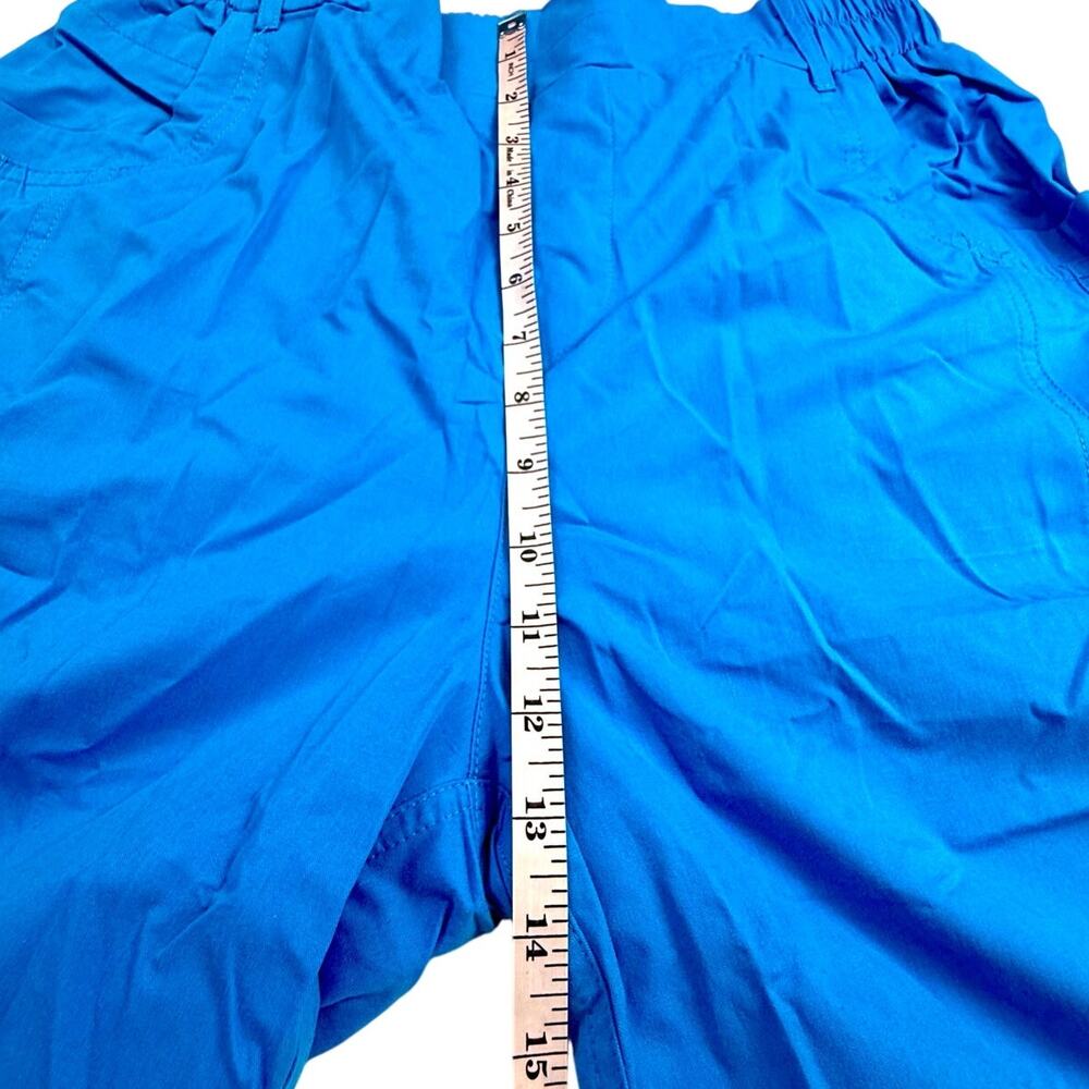 New in Bag Women's Bright Blue Cargo Shorts Adjustable Length Elastic Waist - Picture 12 of 16